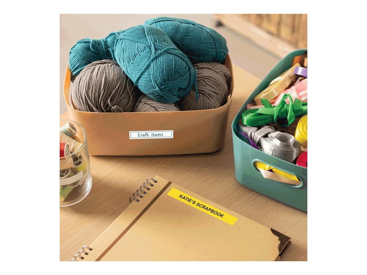 BROTHER 12MM BTAG631 Ribbon Black on Yellow