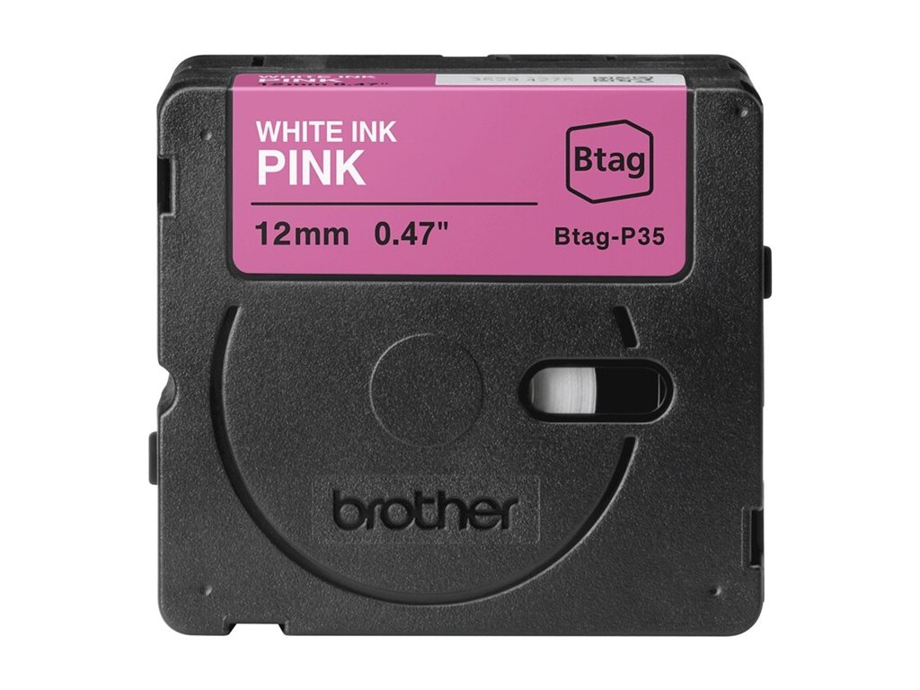 BROTHER Ribbon BTAGP35 12MM White on Pink