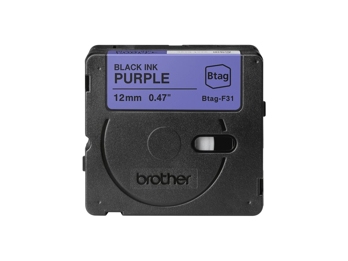 BROTHER 12MM Black on Purple BTAGF31 Ribbon