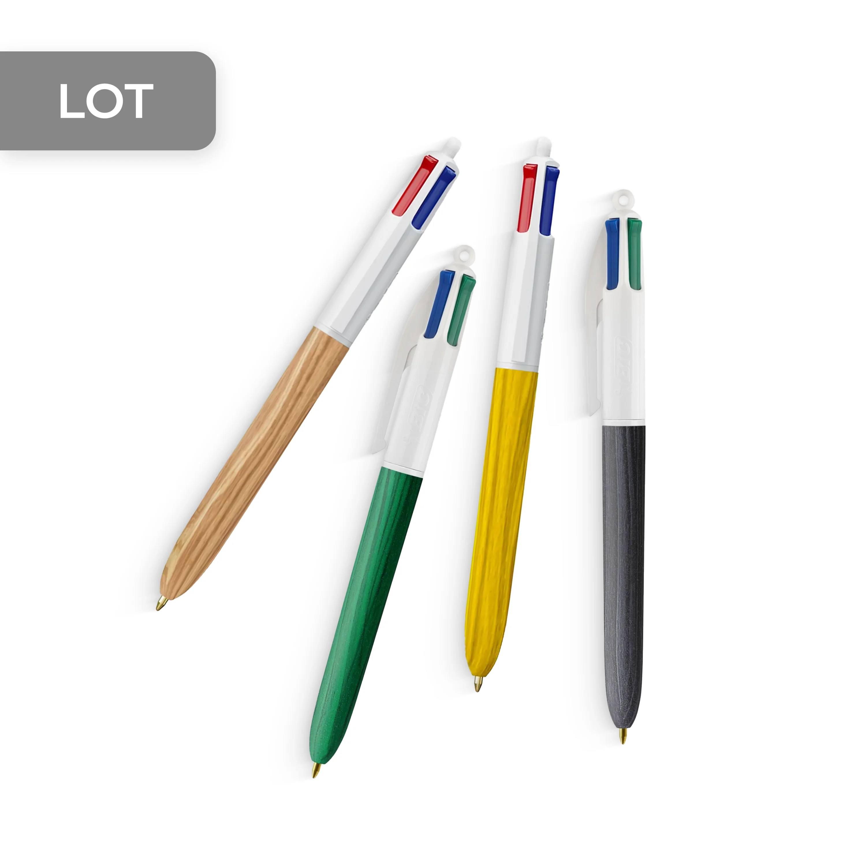 STYLO BIC 4 COULEURS BOIS