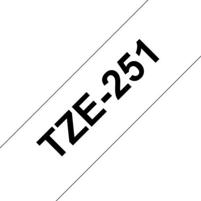 1 Ruban pour titreuse BROTHER TZE 251 24mm blanc impression noire