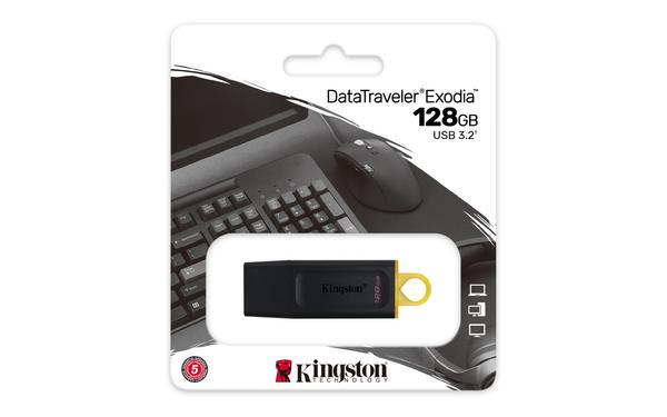 KINGSTON 128Go USB3.2 Gen1 DataTraveler Exodia Black + Yellow