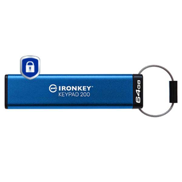 KINGSTON 64Go IronKey Keypad 200 FIPS 140-3 Lvl 3 Pending AES-256 Encrypted