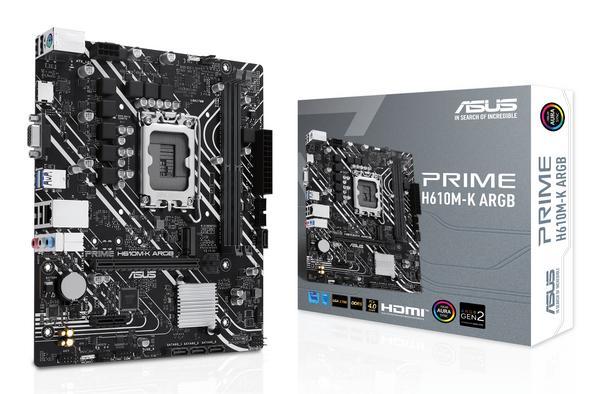 ASUS PRIME H610M-K ARGB LGA 1700 2DDR5 microATX 4xSATA MB 1xHDMI 2.1 1xD-Sub 1xM.2