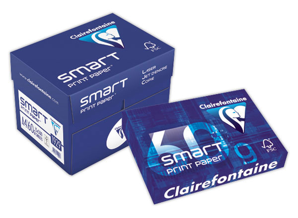 1 Carton de 5 Ramettes de 500 feuilles de papier blanc SMART A4 60g