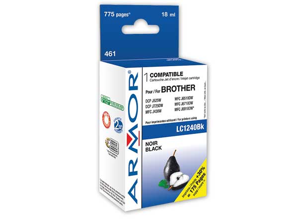 1 Cartouche ARMOR équiv. Brother LC1240 1280 noire