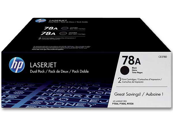 HP 78A 2-pack Black Original LaserJet Toner Cartridges