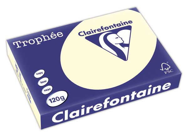 1 Ramette de 250 feuilles de papier Trophée A4 120g pastel ivoire