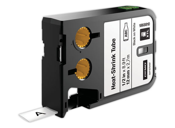 1 Ruban pour titreuse DYMO XTL 12mm Noir/Blanc - Bague