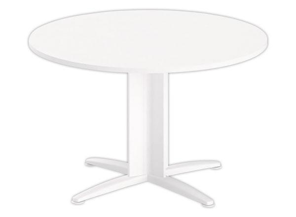 1 Table réunion ronde diam. 116cm blanc/blanc