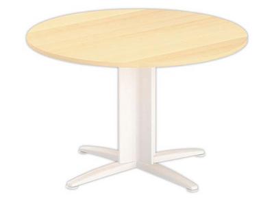 1 Table réunion ronde diam. 116cm hêtre/blanc