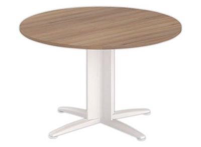 1 Table réunion ronde diam. 116cm noyer/blanc