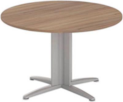 1 Table réunion ronde diam. 116cm noyer/aluminium