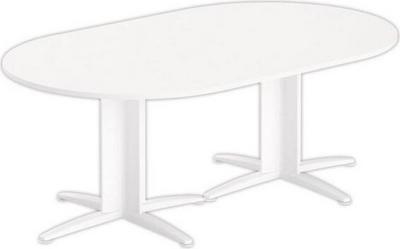 1 Table réunion ovale 200x120 blanc/blanc