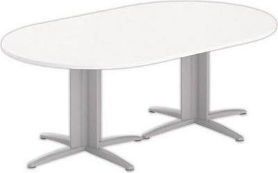1 Table réunion ovale 200x120 blanc/aluminium