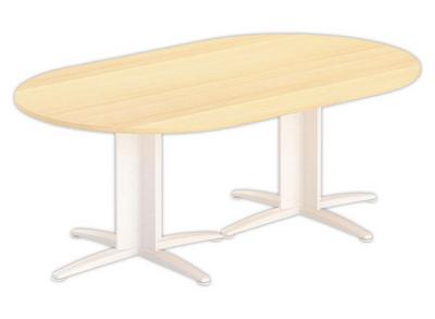 1 Table réunion ovale 200x120 hêtre/blanc