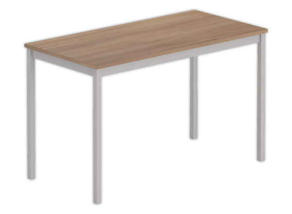 1 Table polyvalente rectangulaire 120 x 60 noyer / aluminium