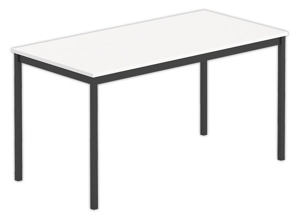 1 Table polyvalente rectangulaire 140 x 70 blanc / noir