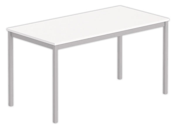1 Table polyvalente rectangulaire 140 x 70 blanc / aluminium