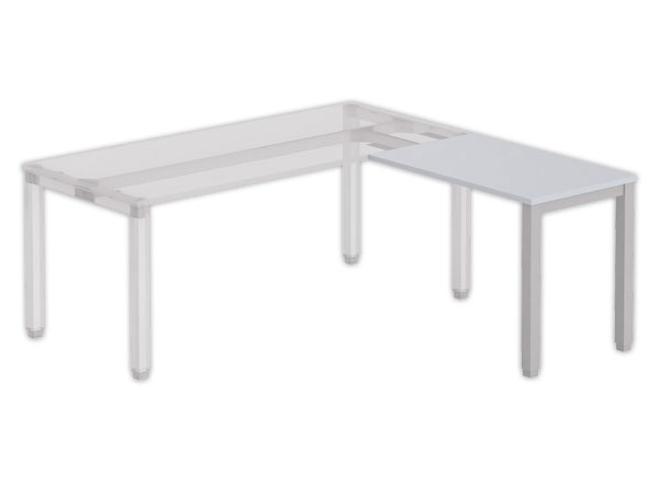 1 Retour BRUXELLES 98 x 60 plateau gris - pieds alu