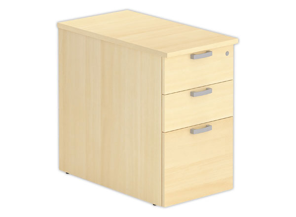 1 Caisson hauteur bureau hêtre 3 tir. prof.80cm monté