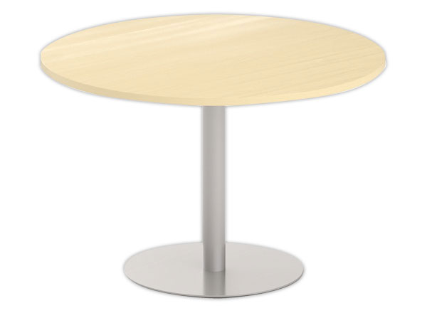 1 Table ronde diam 116 cm plateau hêtre pied argent pied tulipe