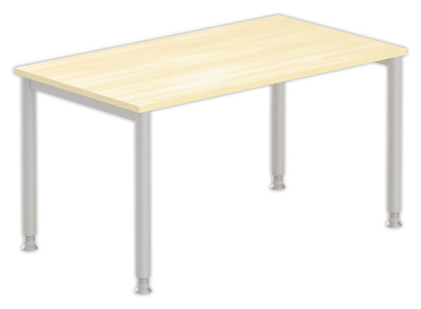 1 Table 160 x 80 hêtre - pieds aluminium