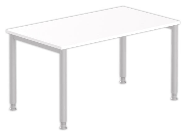 1 Table 160 x 80 blanc - pieds aluminium