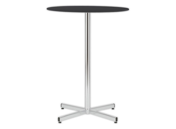 1 Table Cruzo H1100 Chromée  mélaminé noir ø 600 x 25 mm montée