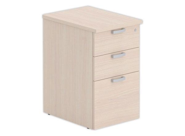 1 Caisson hauteur bureau 3 tir. prof.60cm acacia clair