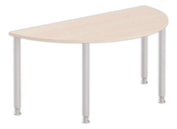 1 Complément demi rond 160 acacia clair/alu
