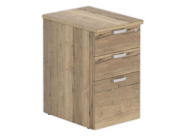 1 Caisson hauteur bureau  3 tir. prof.60cm Chêne veiné plumier monté
