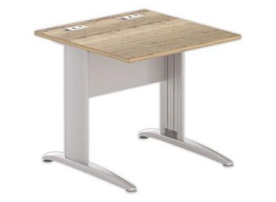 1 Table 80 x 80 chêne veiné - pieds aluminium Fiducial