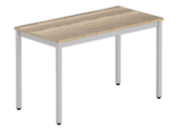 1 Table modulaire rectangulaire 120 x 60 chêne veiné / alu