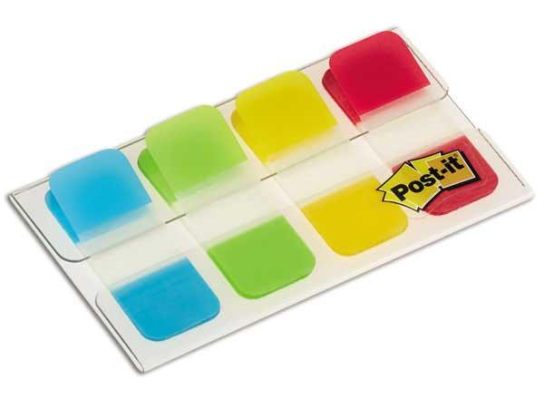 1 Marque-pages  Post it rigides 1,6x3,8 cm - 4 couleurs vives