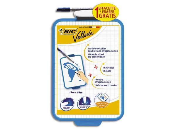 1 Ardoise double face VELLEDA effacable à sec, 19x26 cm -