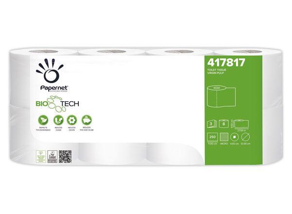 1 Pack de 8 Rouleaux de papier toilette BIO TECH triple épaisseur