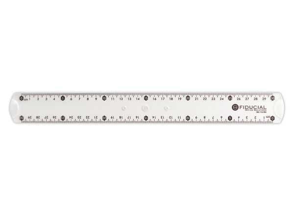 1 Règle de bureau double en plastique FIDUCIAL - 30 cm