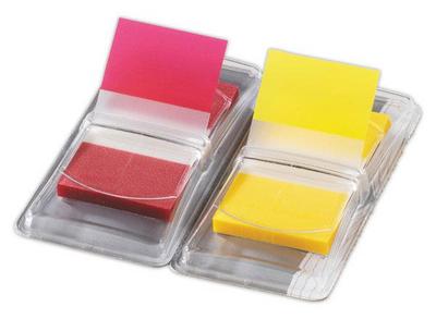 1 Marque-pages Fiducial film 2,5 x 4,4 cm - jaune et rouge