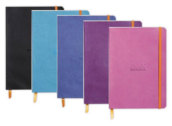 1 Carnet broché Rhodiarama A5 160 pages,ligné, couverture souple violet