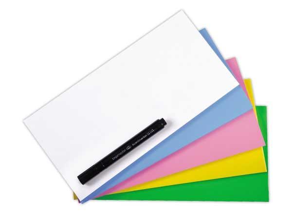 1 Boite de 500 Notes magic chart 10 x 20 cm bleu, blanc, rose, jaune, vert