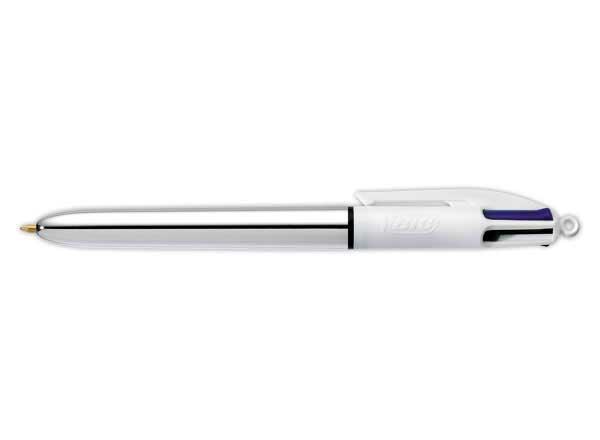 1 Stylo BIC 4 couleurs corps Shine Argent