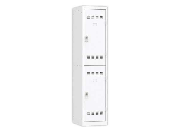 1 Vestiaire multicases 1 colonne de 2 cases H.180 x L.40cm gris/gris