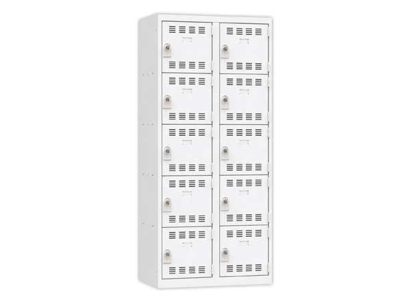 1 Vestiaire multicases 2 colonne de 5 cases H.180 x L.80cm GRIS