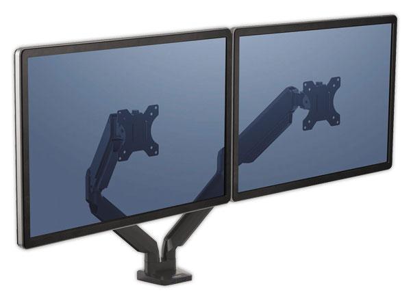 1 Bras porte-écrans double Platinium Séries noir - Fellowes