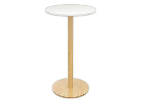 1 Table haute WOODY ronde 60 cm - Blanc