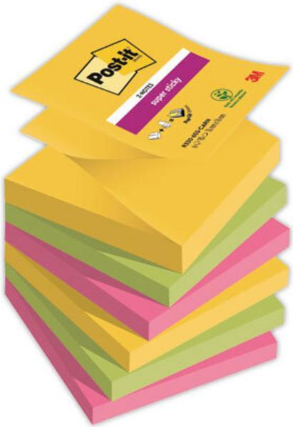 1 Pack de 6 Notes repositionnables ZNotes Super Sticky 76x76 mm CARNIVAL