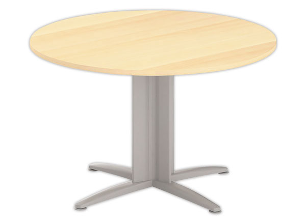 1 Table réunion ronde diam. 116cm hêtre/aluminium