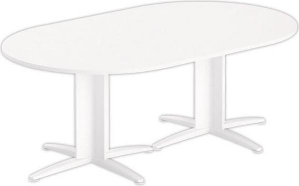 1 Table réunion ovale 200x120 blanc/blanc