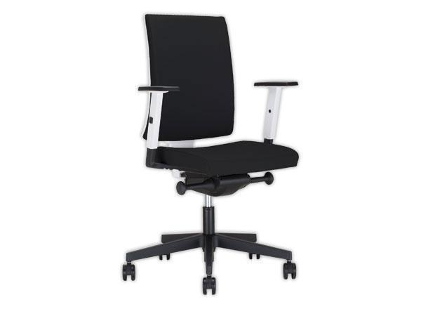 1 Siège NAVIGO synchrone coque blanche-tissu noir accot 2D montés